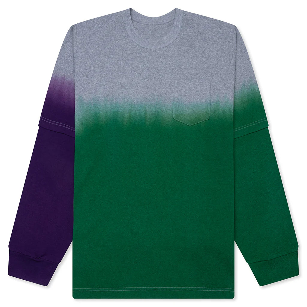 Garment Dye Cotton Jersey L S T Shirt Green