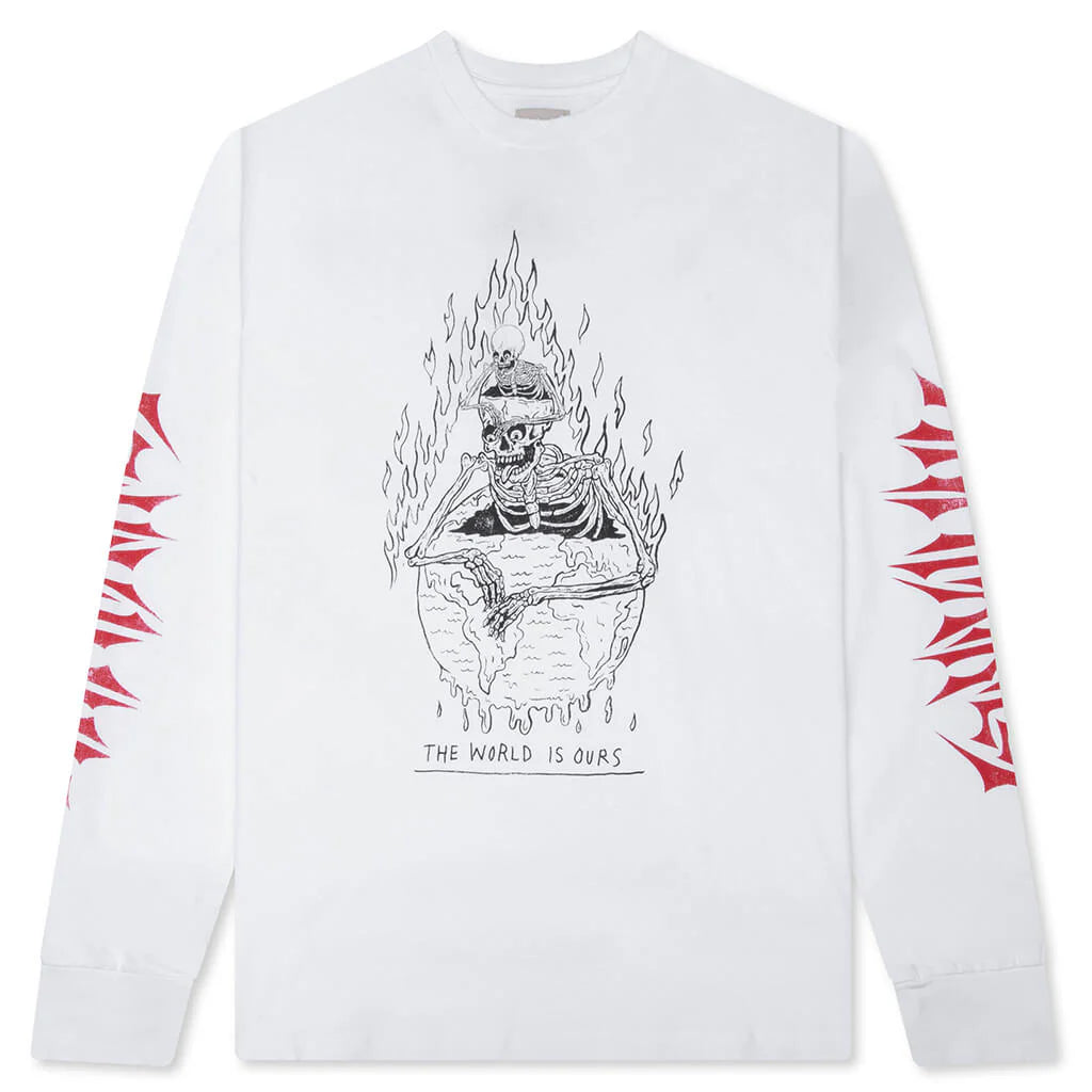 The World Is Ours L S Tee Clean White
