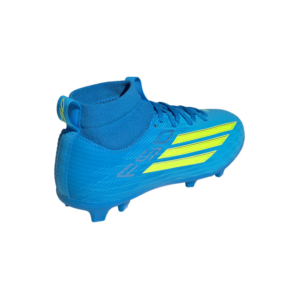adidas F50 League Mid Cut FG MG Firm Ground Multi Ground Youth Soccer Cleats Blue Yellow Aqua