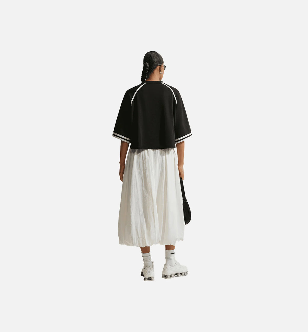 Oversized Drop Shoulder Womens Short Sleeve Shirt Black Black