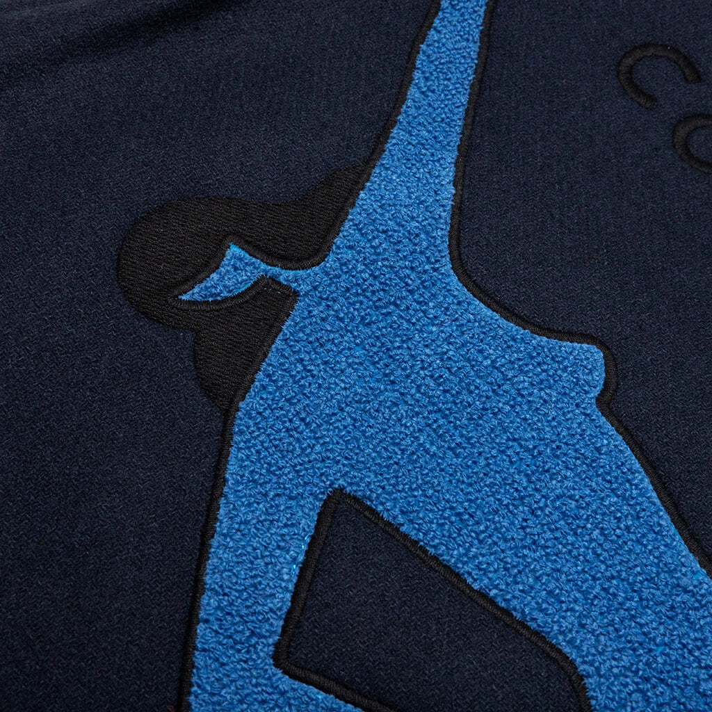 Run Sit Bike Varsity Jacket Navy Blue