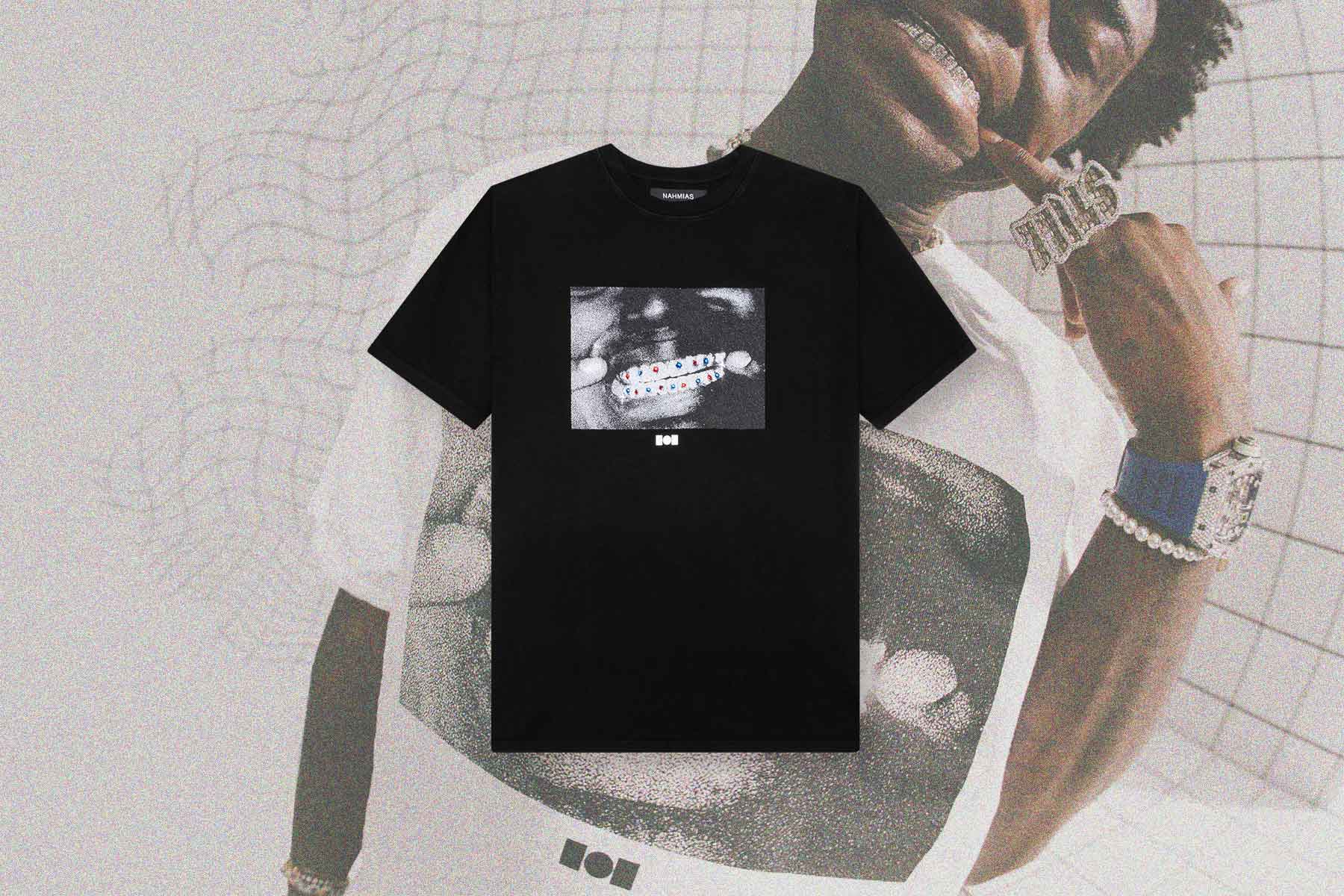 Nahmias x Kodak Black Crystal Grillz T Shirt Black