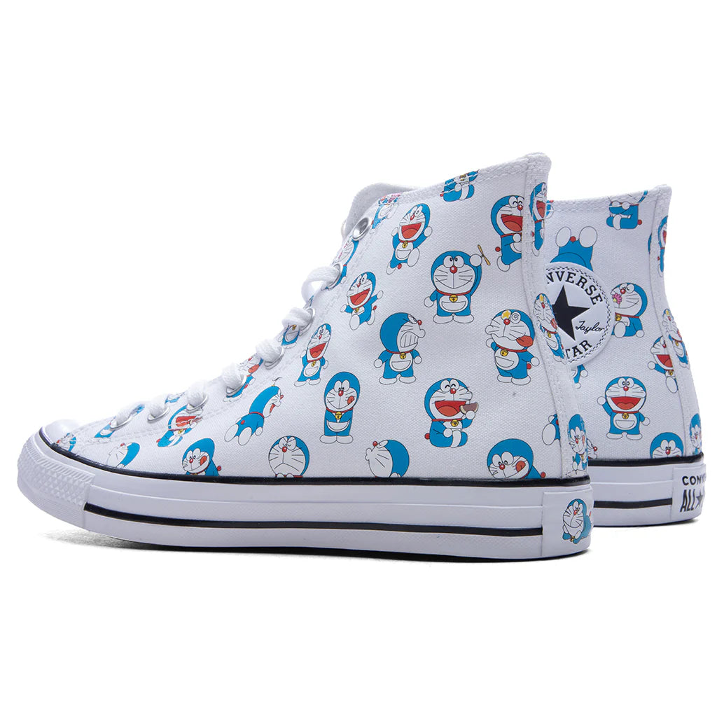 Converse x Doraemon Chuck Taylor All Star Hi Vintage White Hawaiian Gold Flamingo