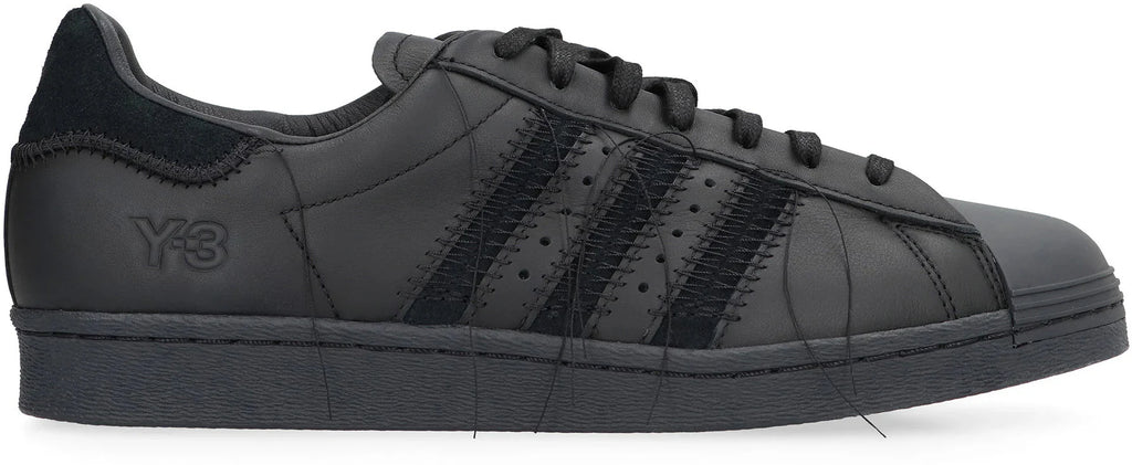 adidas Y 3 Superstar leather low top sneakers Black