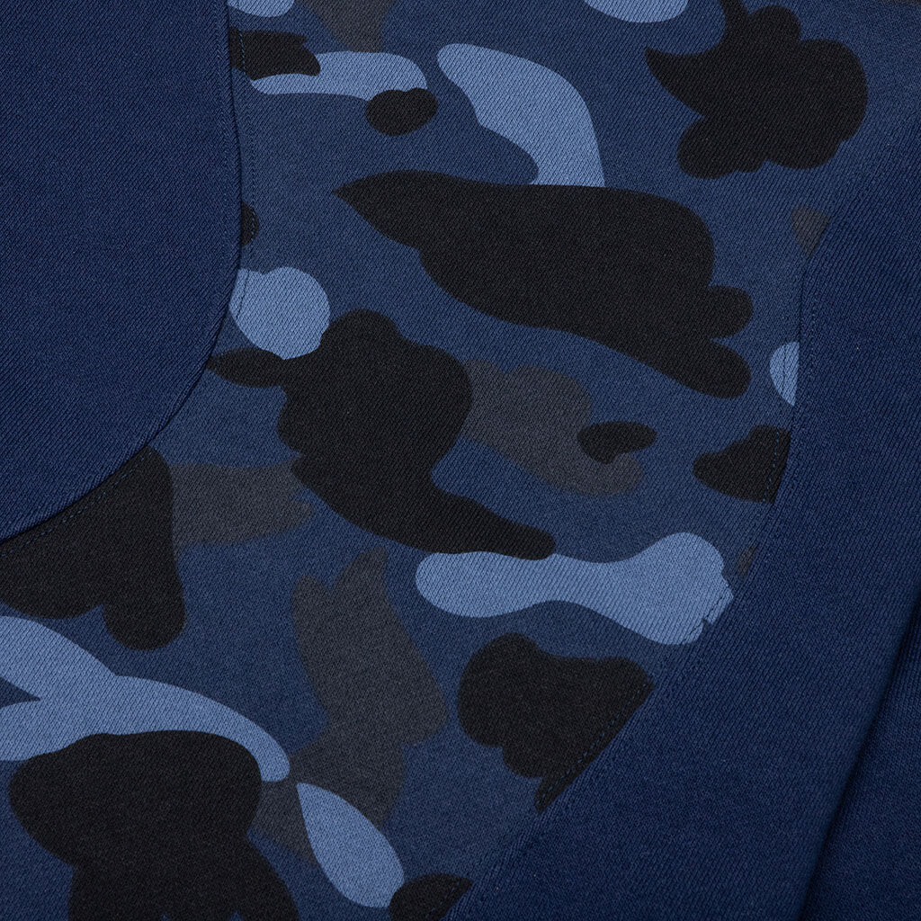Color Camo College Cutting Relaxed Fit Hoodie Navy