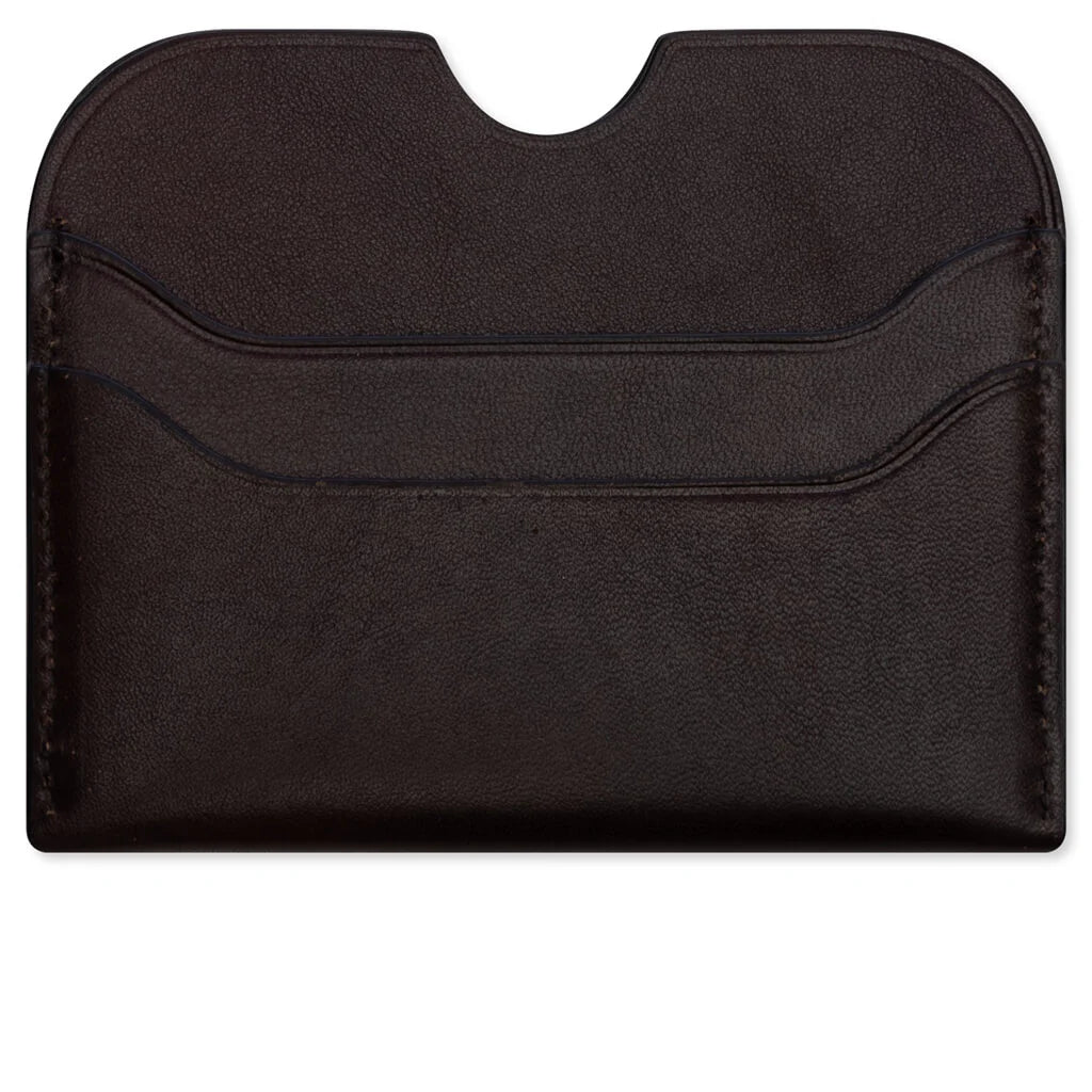 Slim Leather Card Holder Fn Ux Slgs000287 Dark Brown