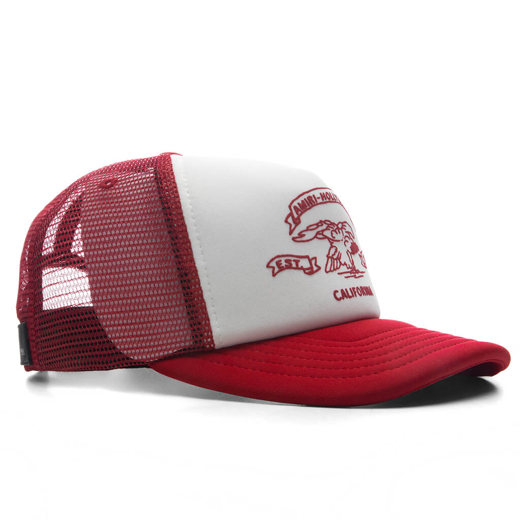 Amiri Eagle Trucker Hat Red Rose