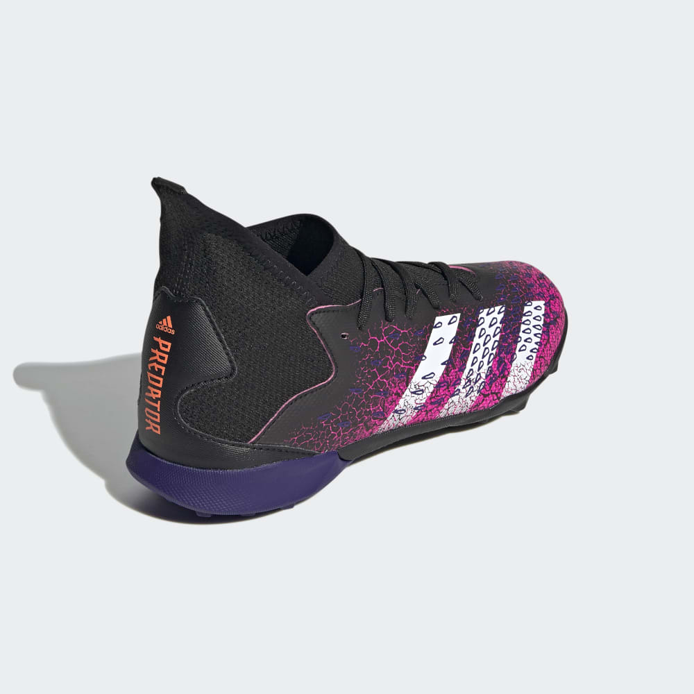 adidas Kids Predator Freak 3 TF J Turf Football Boots Core Black Cloud White Shock Pink