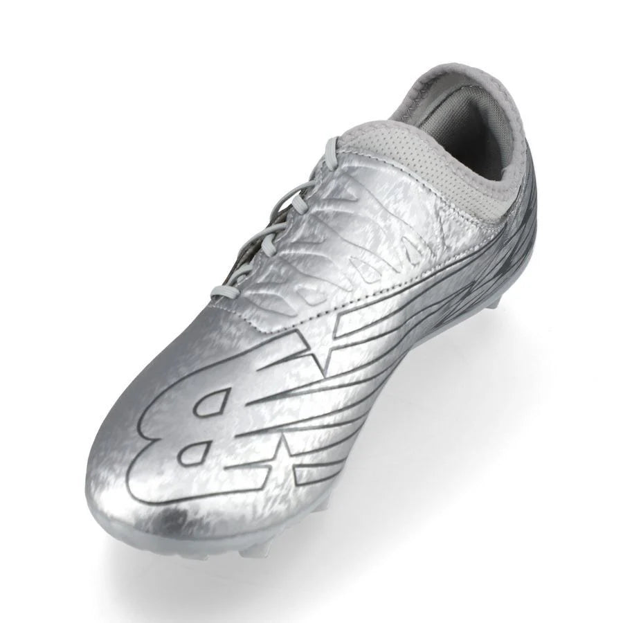 New Balance Kids Furon V7 Dispatch JR FG Firm Ground Soccer Cleats Silver