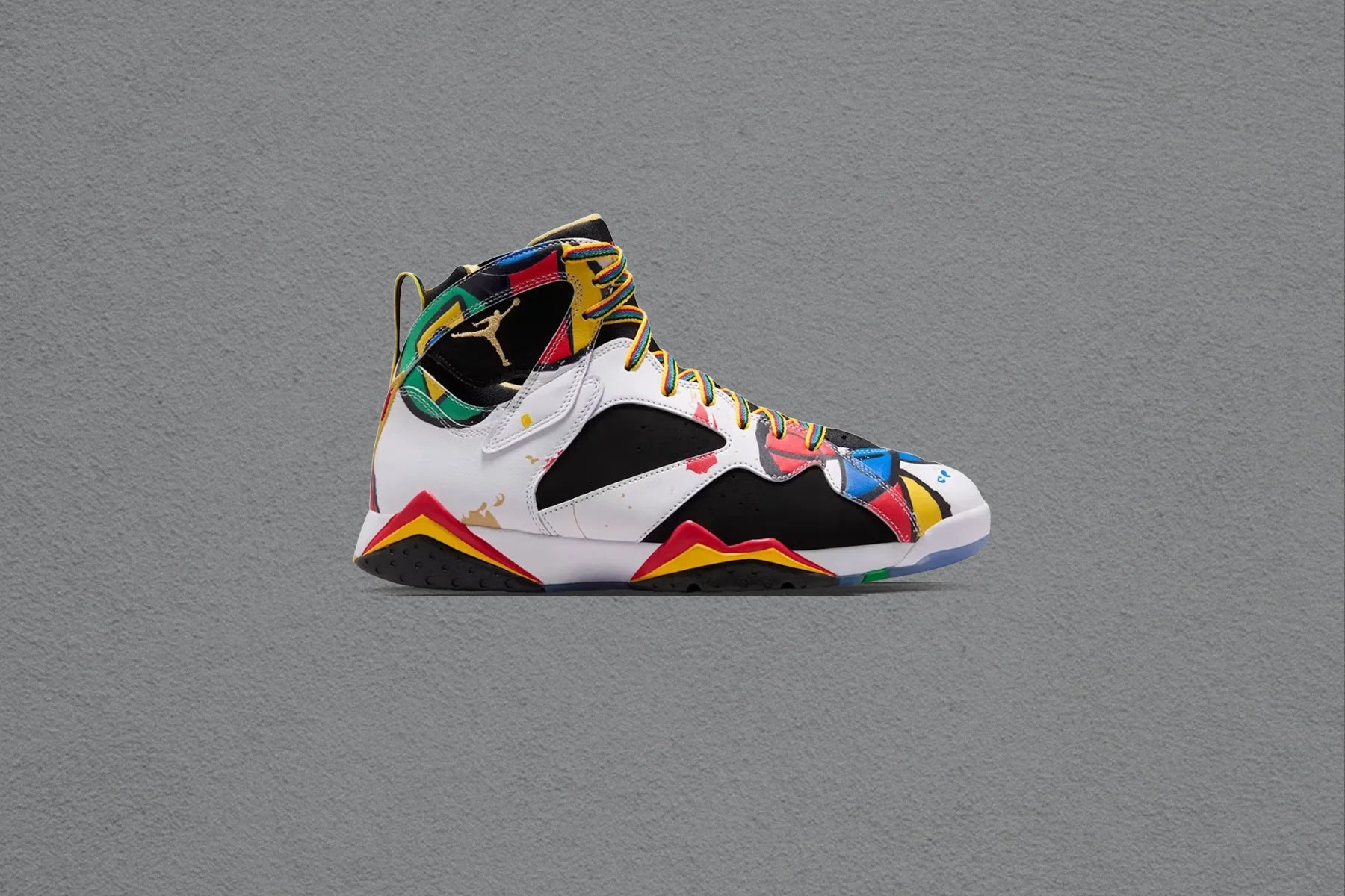 Air Jordan 7 Retro Miró White Metallic Gold Sport Red
