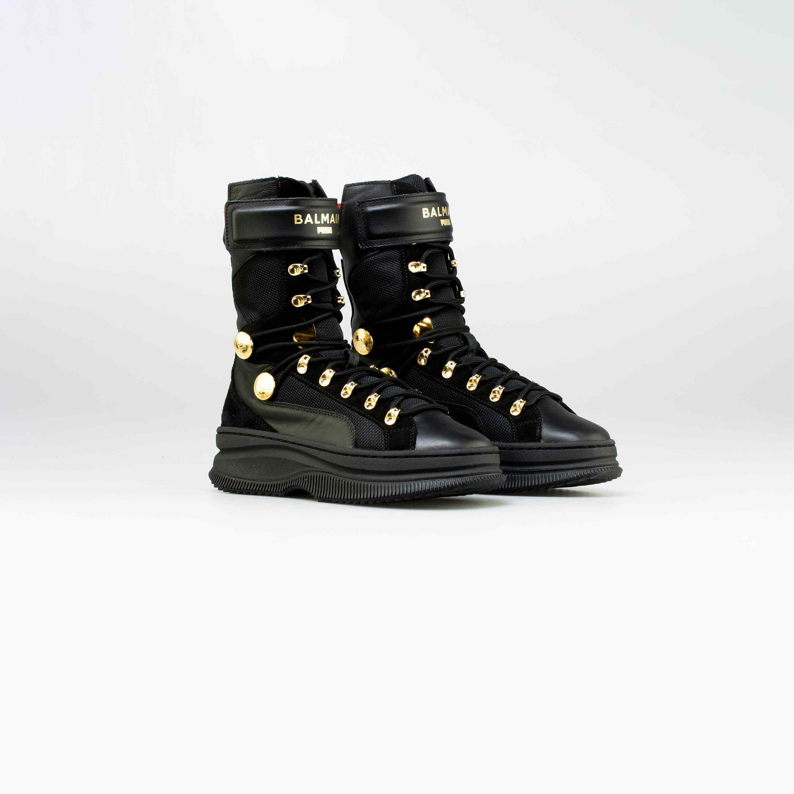 Balmain X Puma Deva Womens Lifestyle Boots Black Gold Red