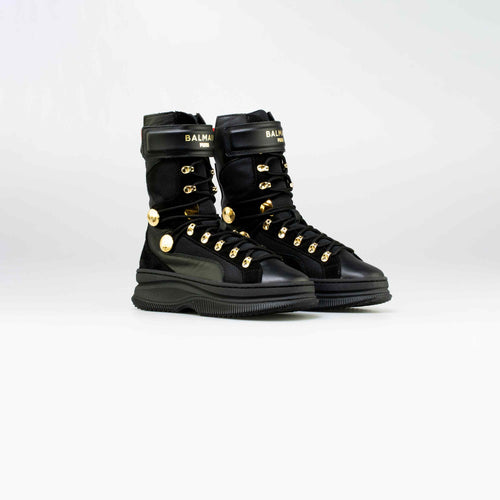 Balmain X Puma Deva Womens Lifestyle Boots Black Gold Red