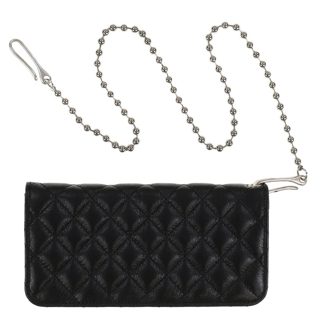 Chopper Quilted Long Wallet Black