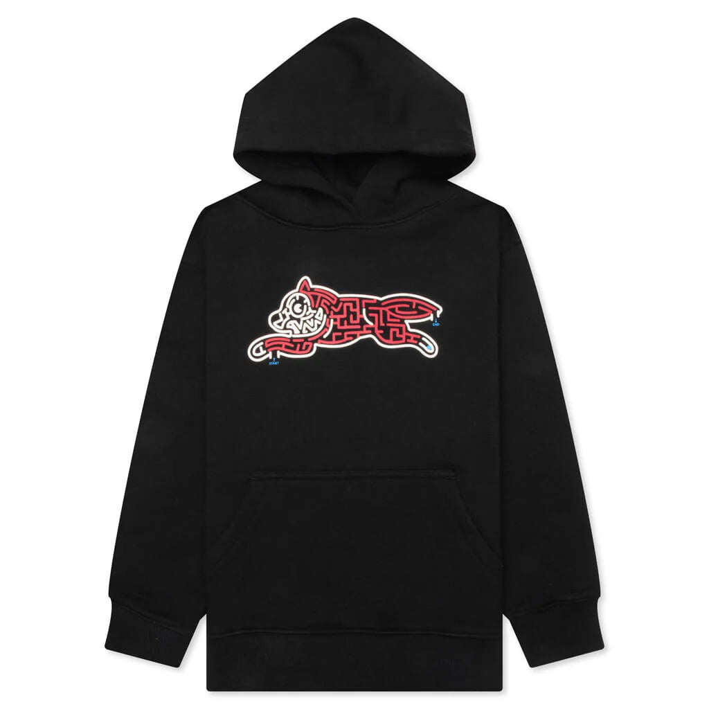 Kids Dog Maze Hoodie Black