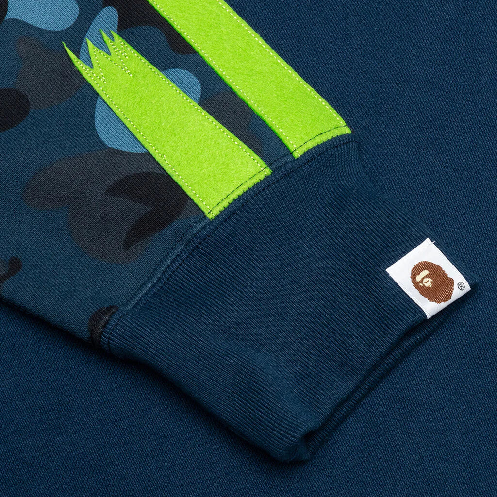 Color Camo Panda Full Zip Hoodie Navy