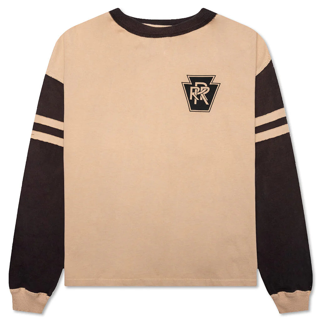 Triple R Contrast L S Tee Khaki Black