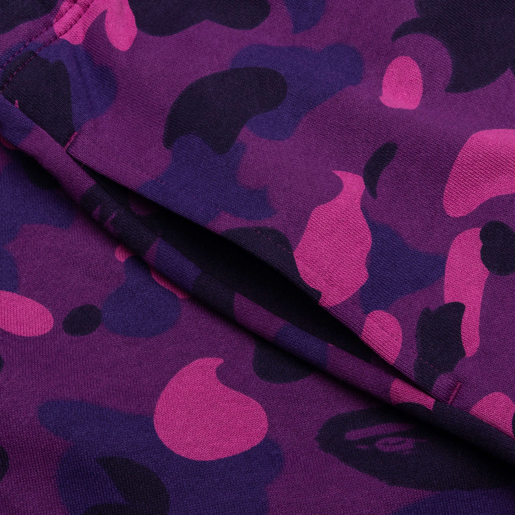 Color Camo Shark Sweat Shorts Purple