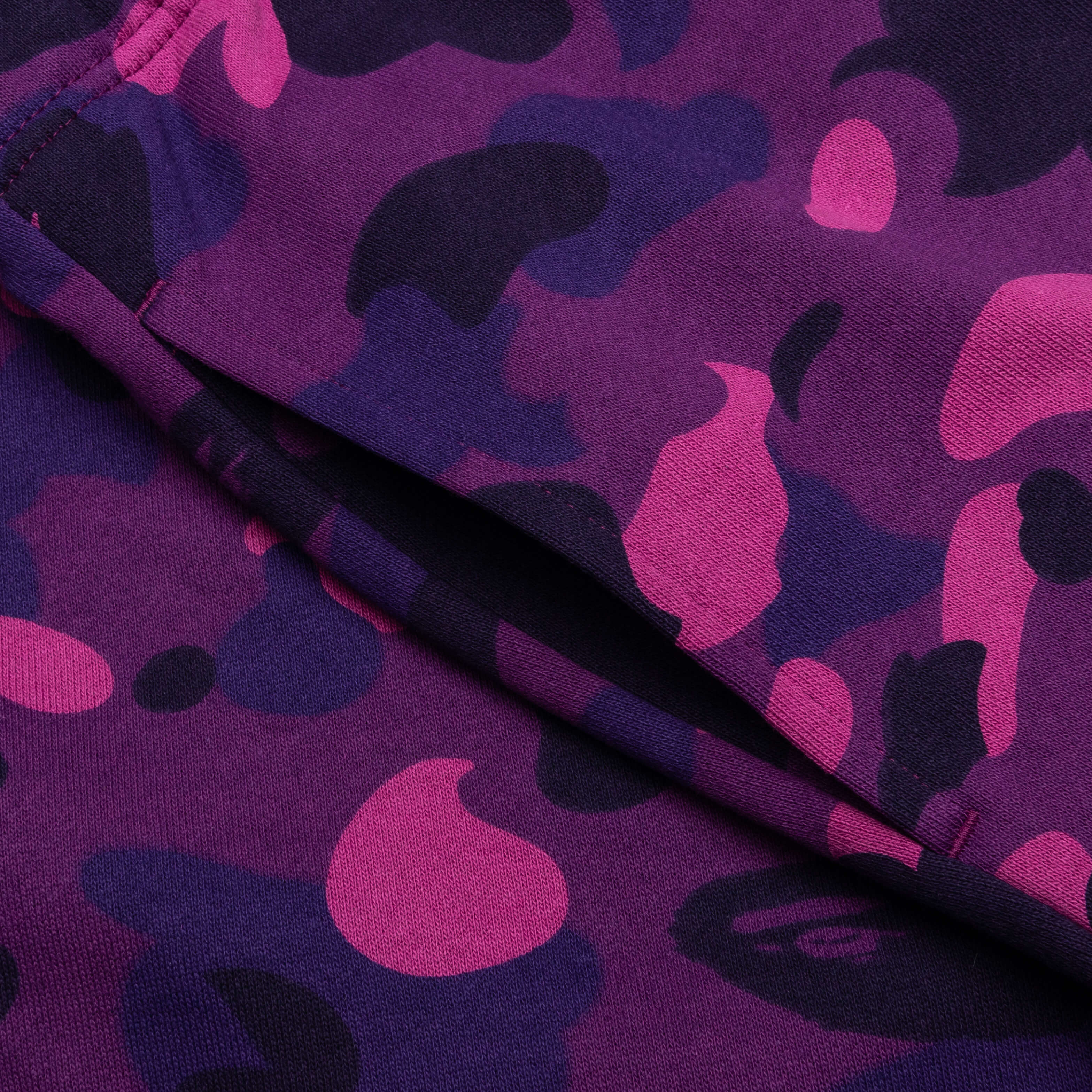 Color Camo Shark Sweat Shorts Purple