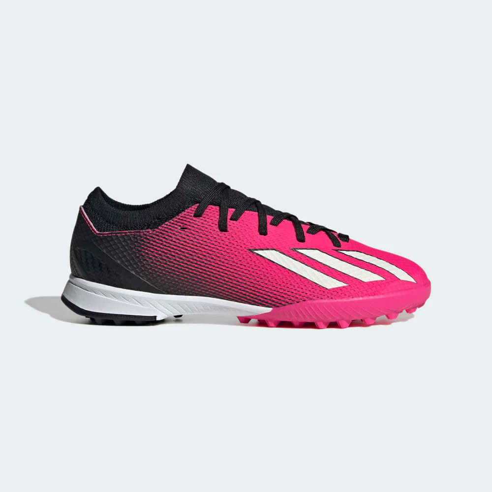 adidas Kids X Speedportal3 TF J Turf Football Boots Black Pink