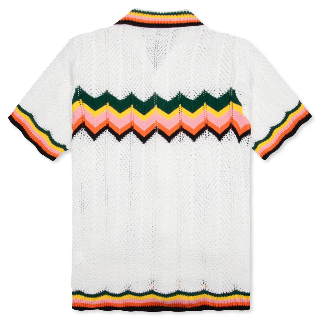 Chevron Lace Shirt White Multi