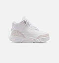 Air Jordan 3 Retro White And Silver Infant Toddler Lifestyle Shoe White Metallic Silver