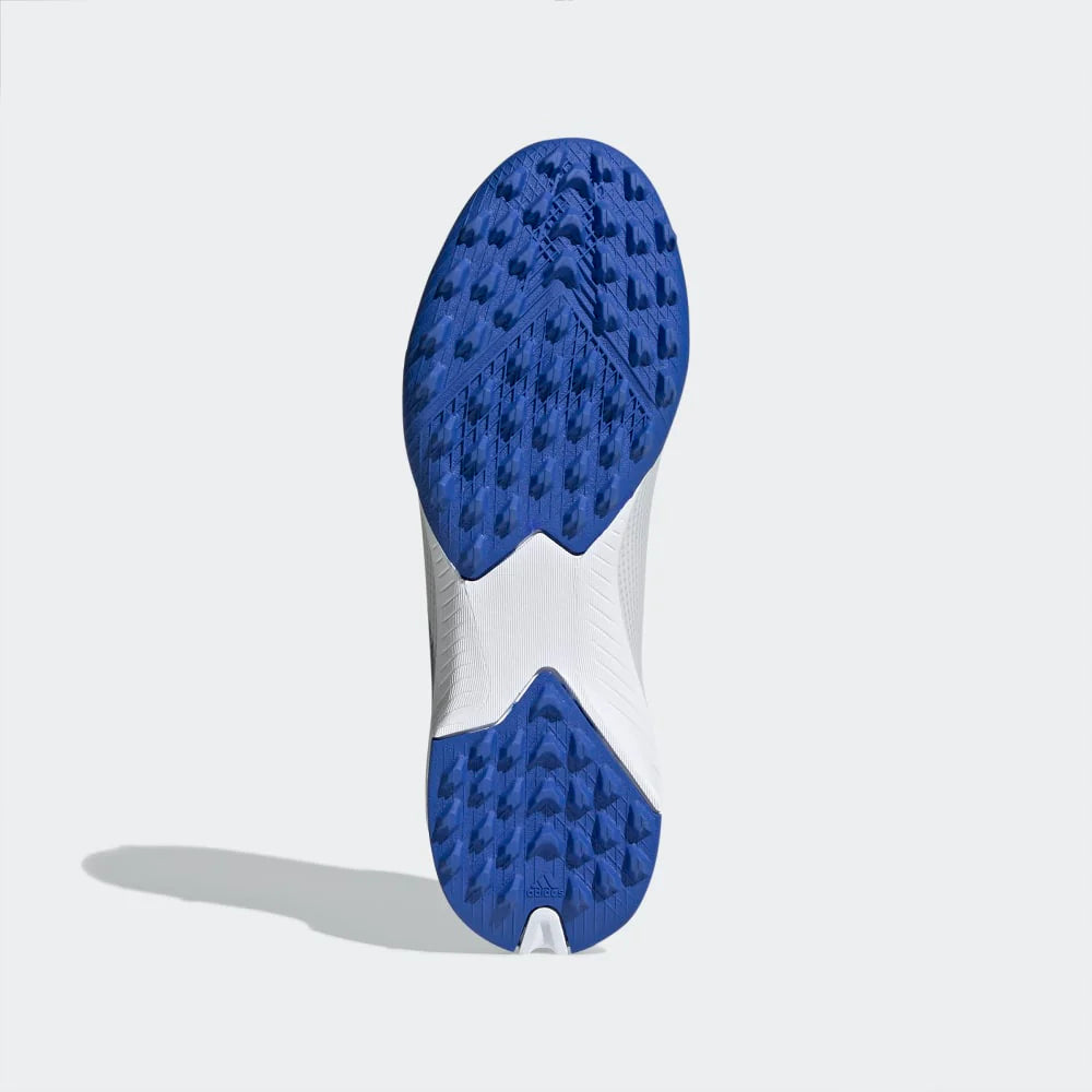adidas Kids X Speed Flow3 TF J Turf Soccer Shoes White Blue