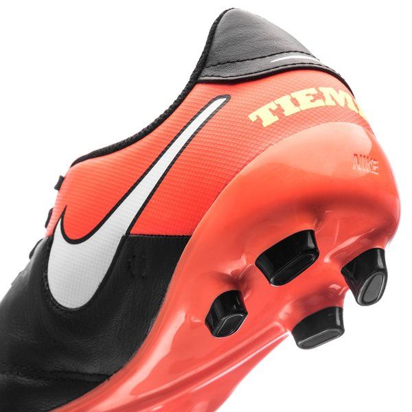 Nike Tiempo Genio II Leather FG Firm Groun Soccer Cleats Black White Orange
