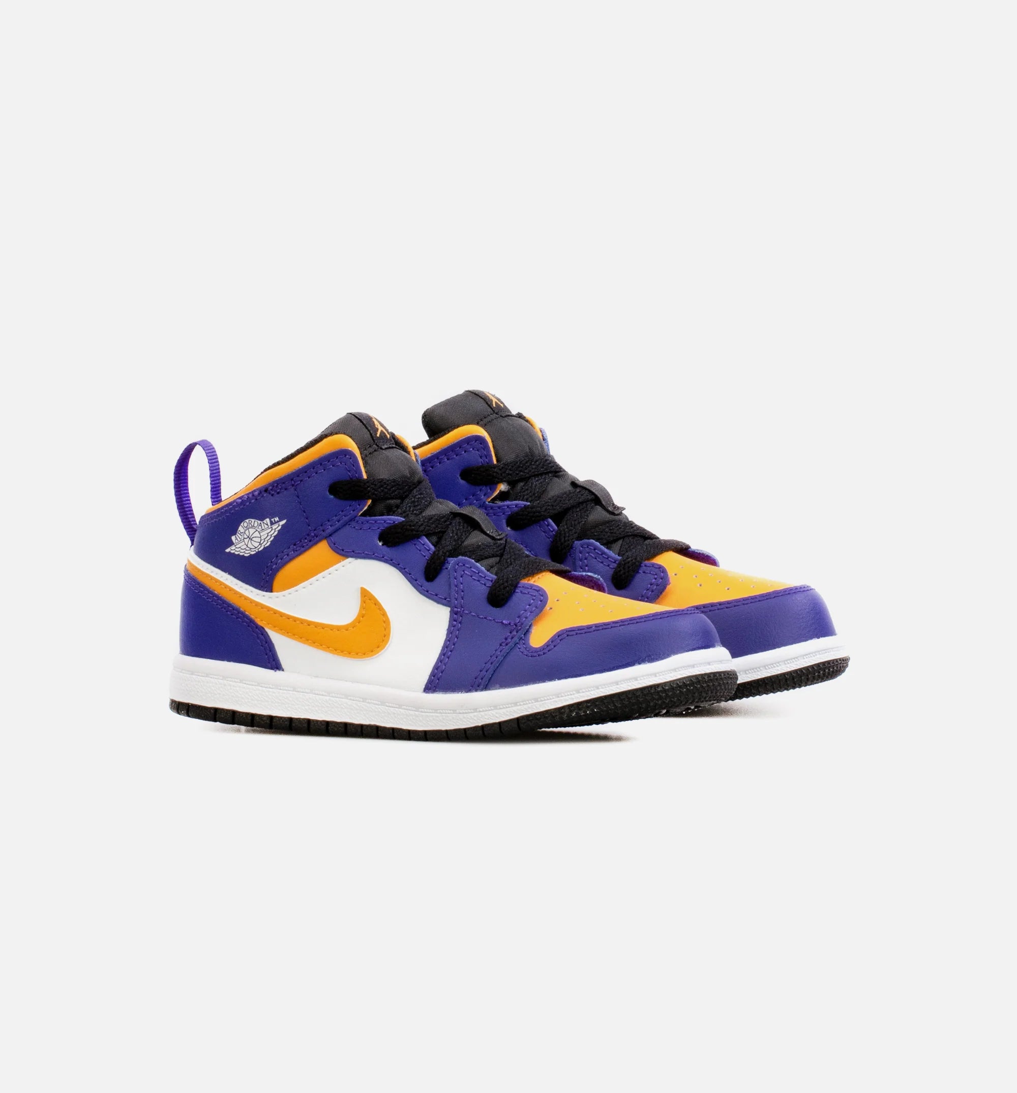 Air Jordan 1 Mid Infant Toddler Lifestyle Shoe Purple Yellow