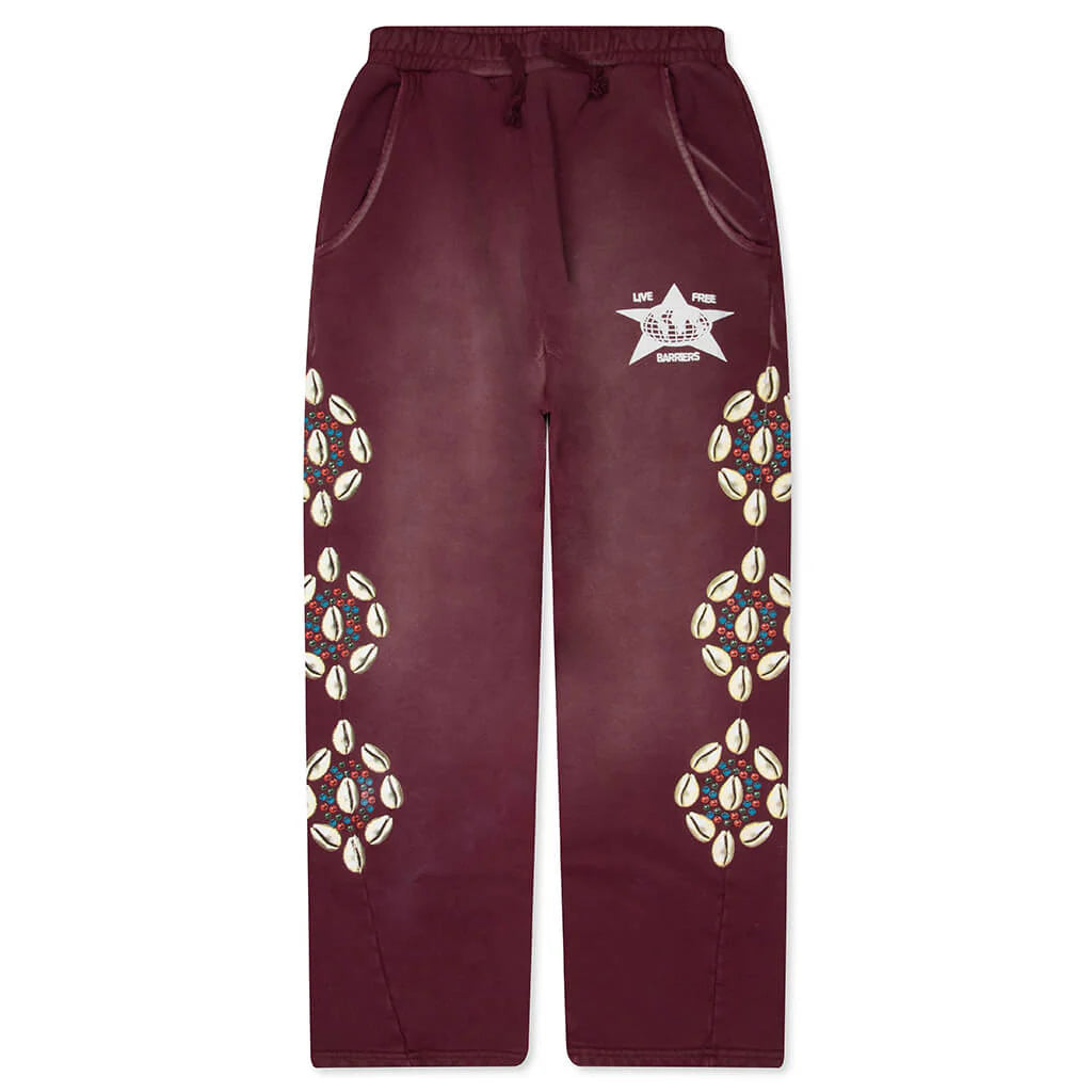 Barriers Cowrie Shell Sweatpant Maroon