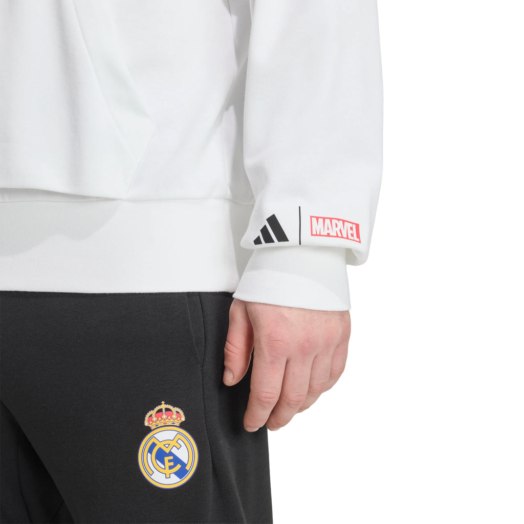 adidas Real Madrid Avengers Mens Soccer Hoodie White