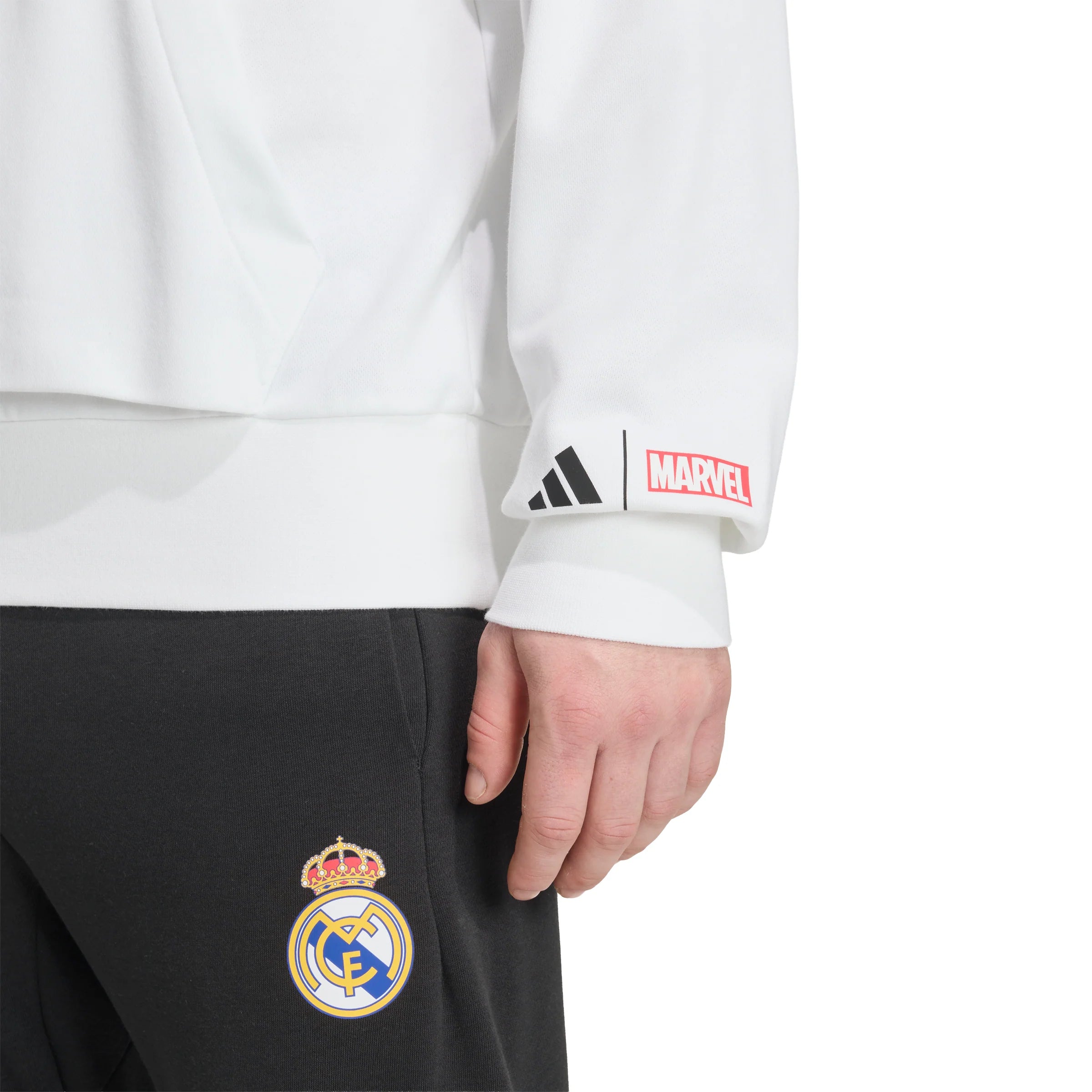 adidas Real Madrid Avengers Mens Soccer Hoodie White