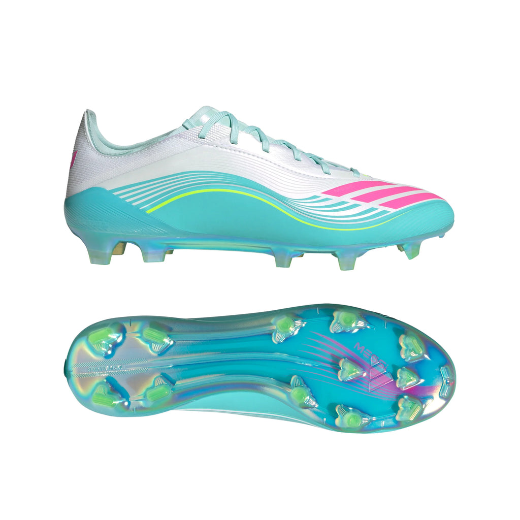 adidas F50 Messi Elite FG Firm Ground Mens Soccer Cleats White Pink Aqua