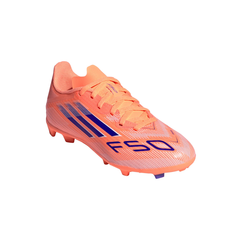 adidas F50 League FG MG Youth Soccer Cleats Orange Blue White