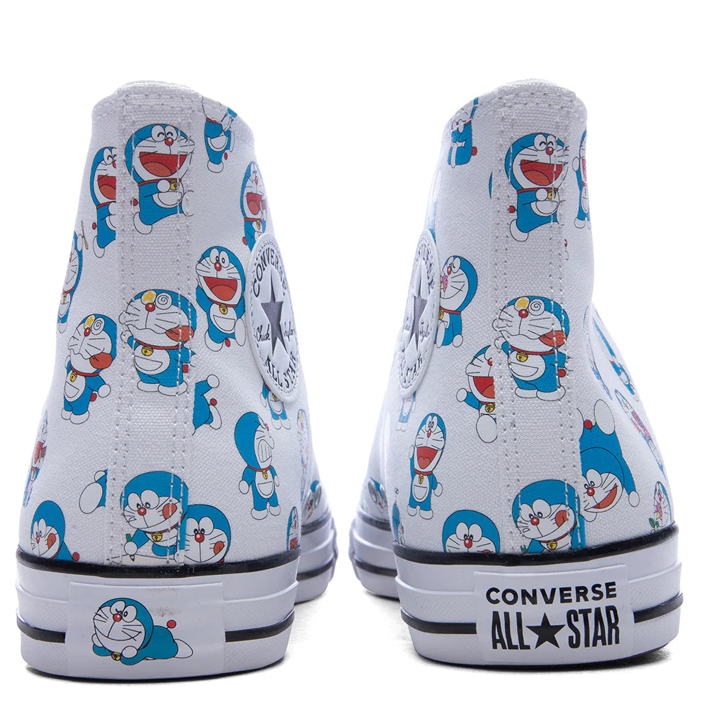 Converse x Doraemon Chuck Taylor All Star Hi Vintage White Hawaiian Gold Flamingo