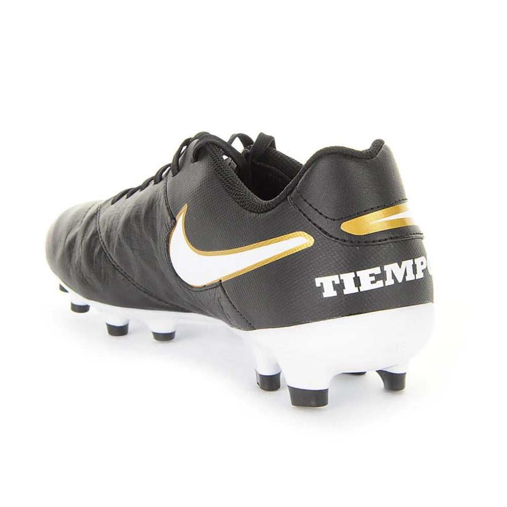 Nike Tiempo Genio II Leather FG Firm Groun Soccer Cleats Black White
