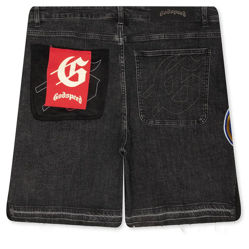 Patchwork Denim Shorts V2 Black