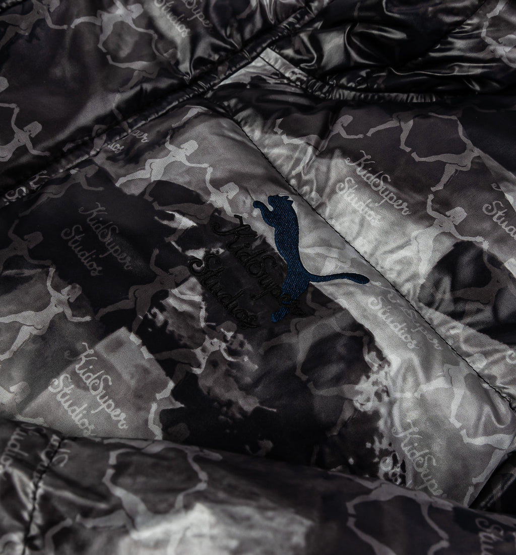 Puma x Kidsuper All Over Print Puffer Mens Jacket Black