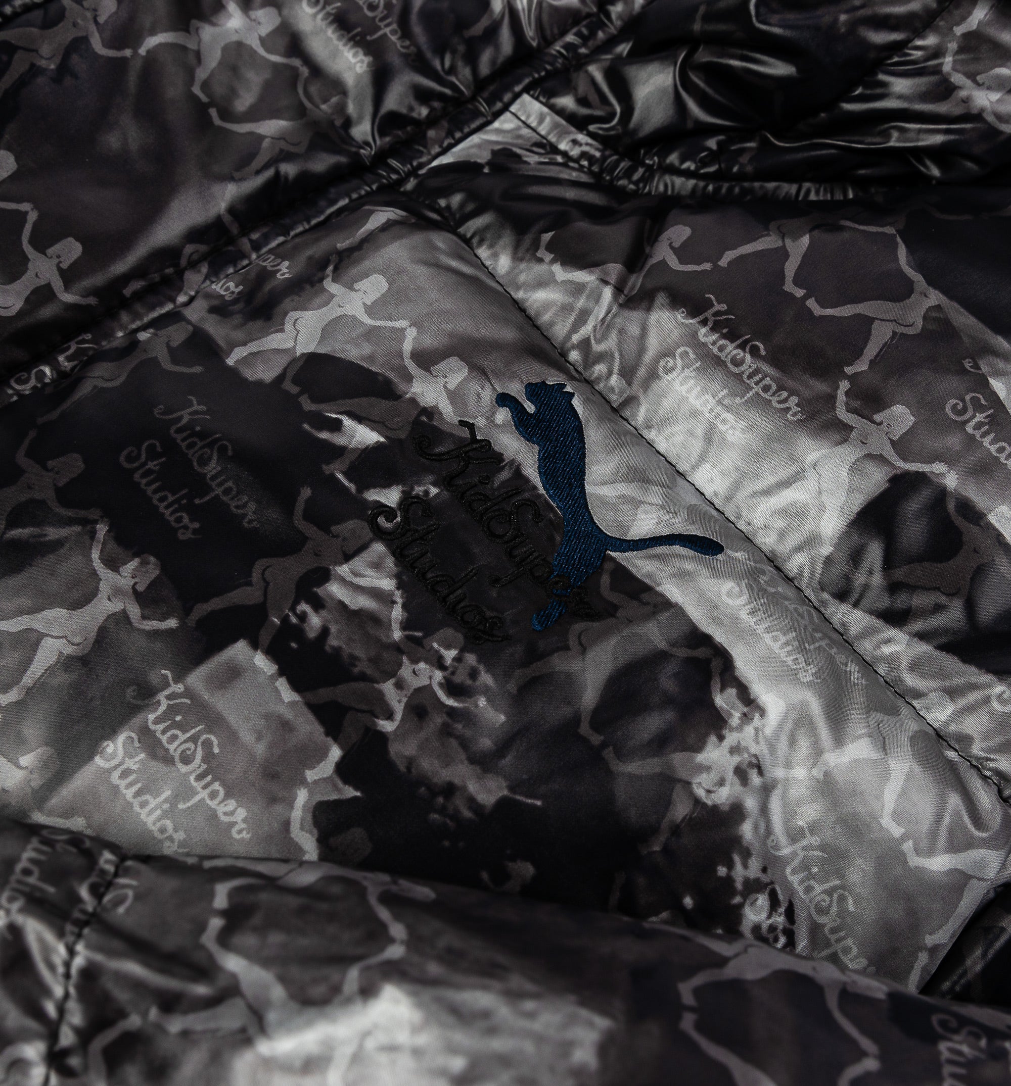 Puma x Kidsuper All Over Print Puffer Mens Jacket Black