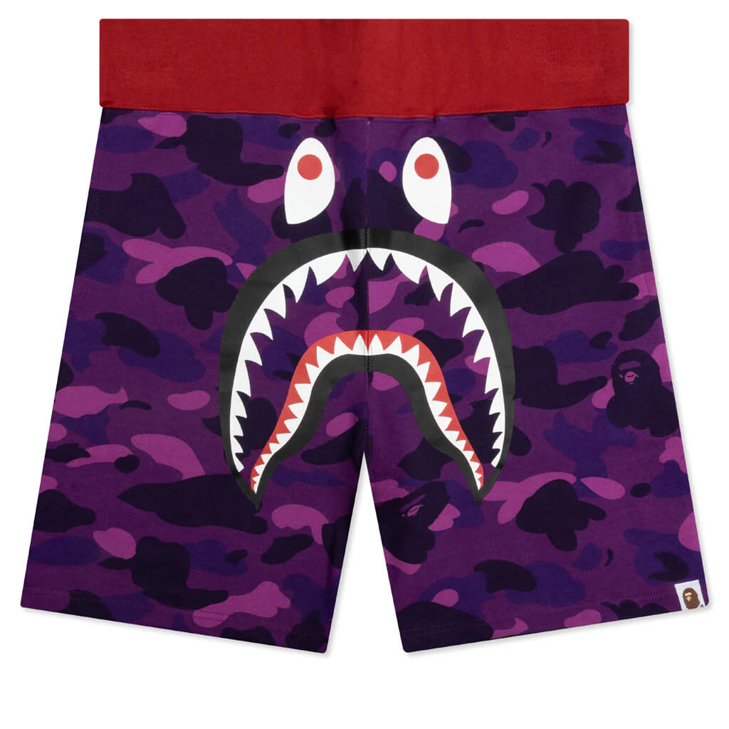 Crazy Camo Shark Sweat Shorts Purple