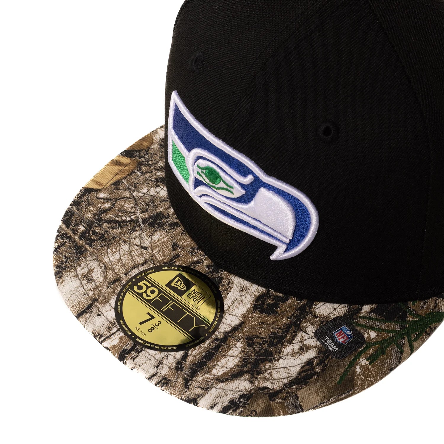 Seattle Seahawks New Era Black with a Real Tree Camo Bill