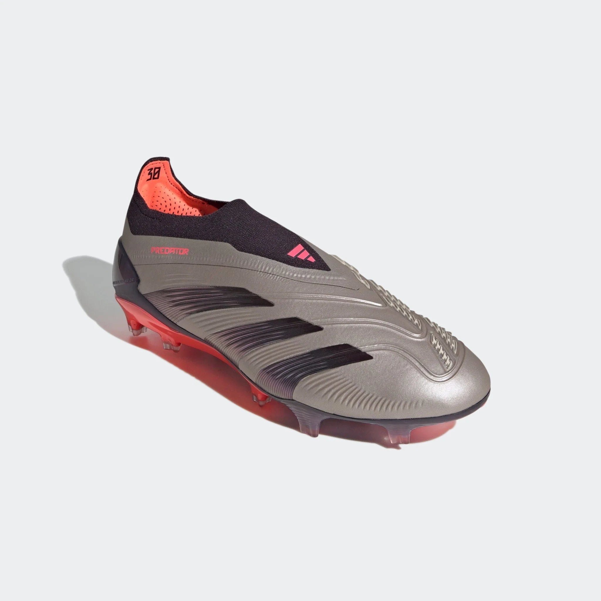 adidas Predator Elite Laceless FG Laceless Firm Ground Soccer Cleats Platin Metallic Black Carbon