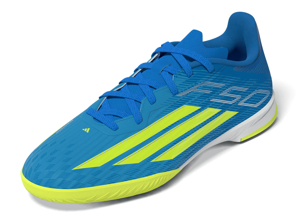 adidas F50 League IN Indoor Youth Soccer Shoes Blue Yellow Aqua