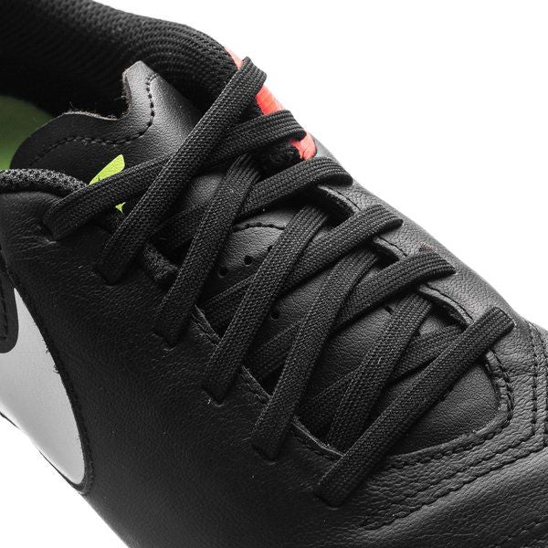 Nike Tiempo Genio II Leather FG Firm Groun Soccer Cleats Black White Orange
