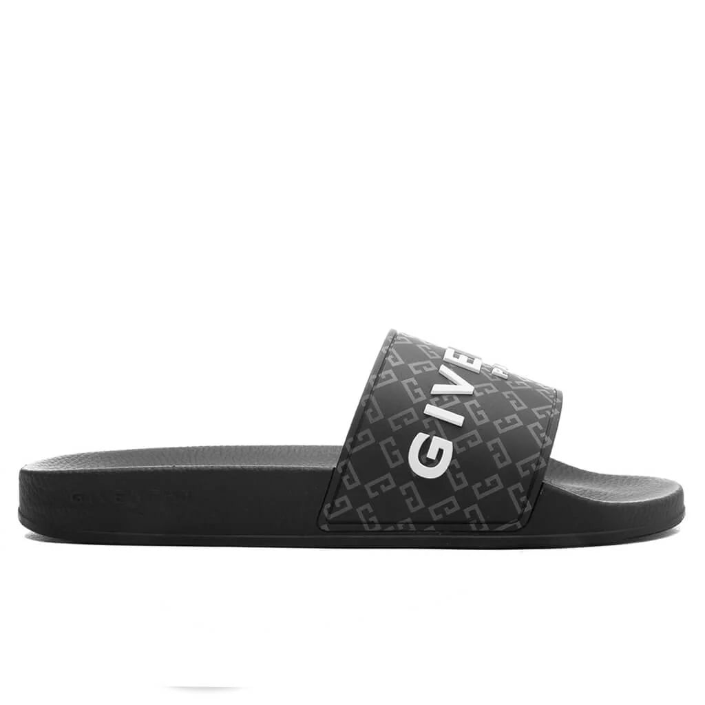 Slide Flat Sandals Black