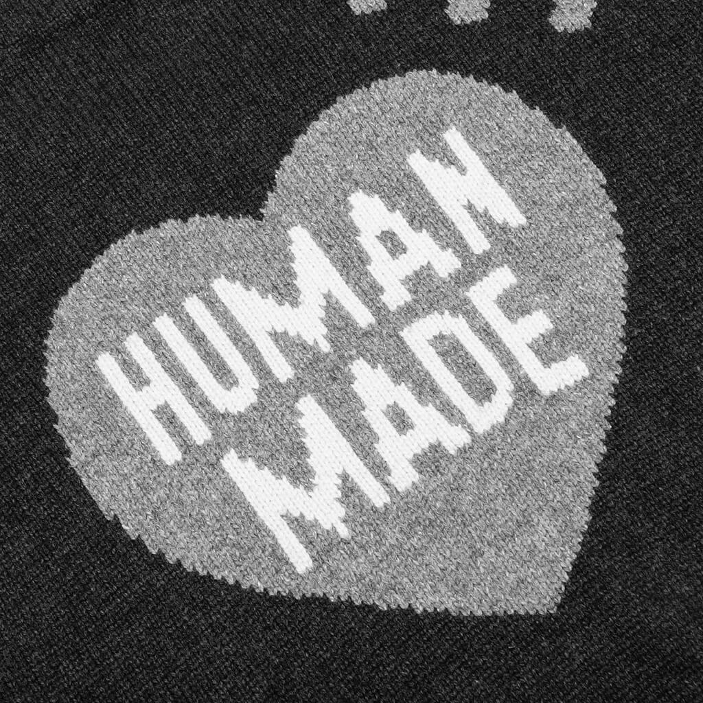 Heart Knit Sweater Black