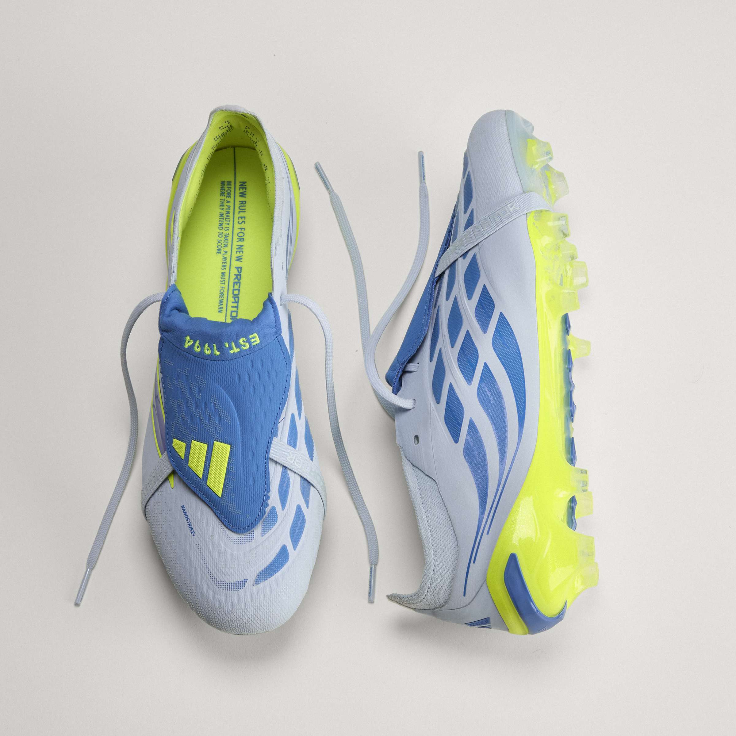 adidas Predator Elite Fold Over Tongue FG Firm Ground Mens Soccer Cleats Sky Blue Yellow