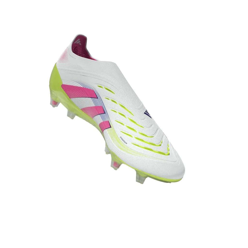 adidas Predator Elite Laceless FG Laceless Firm Ground Soccer Cleats White Lucid Pink Lucid Lemon