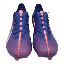 PUMA Ultra 5 Match FG AG Multi Ground Soccer Cleats Blue White Sunset Glow