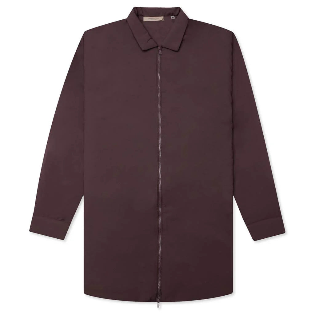 Nylon Filled Shirt Jacket Plum