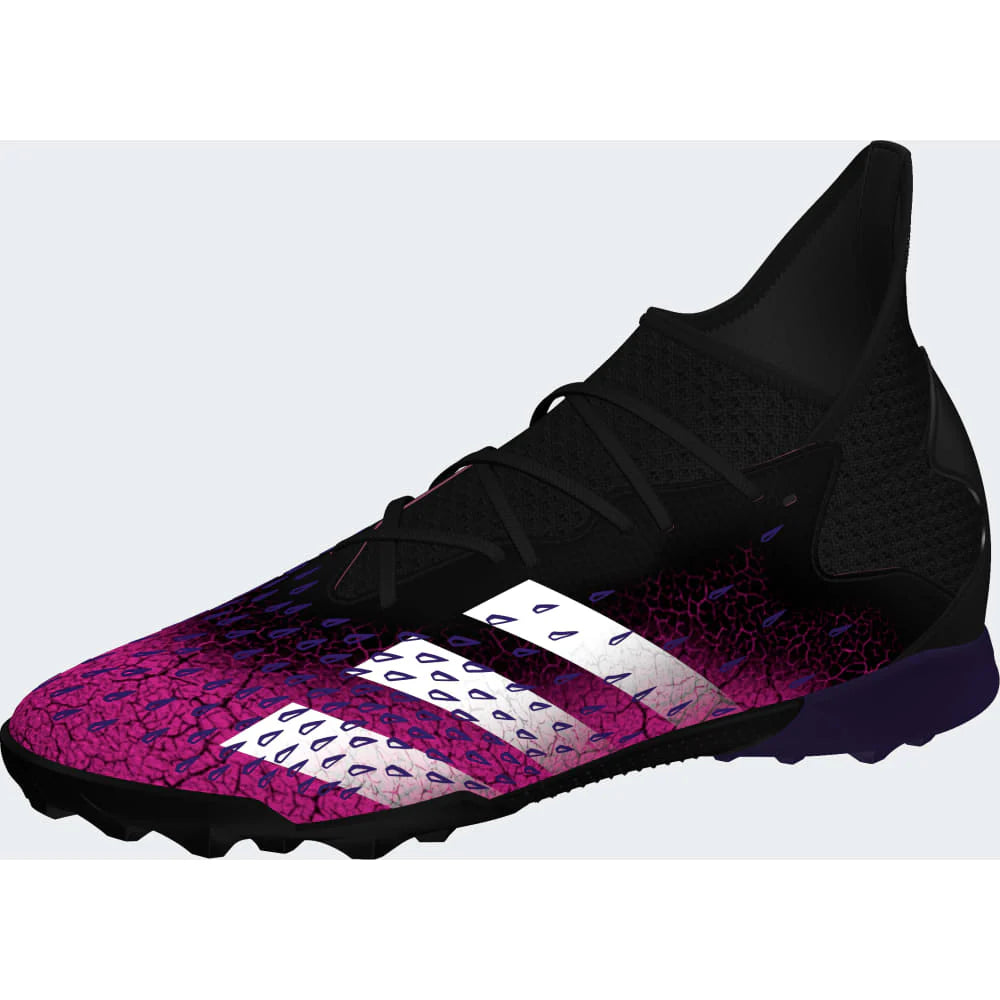 adidas Kids Predator Freak 3 TF J Turf Football Boots Core Black Cloud White Shock Pink